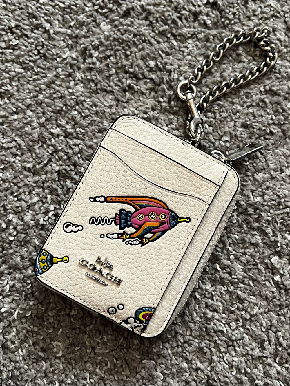 Coach rockets prints small wallet NWT card case CW889
